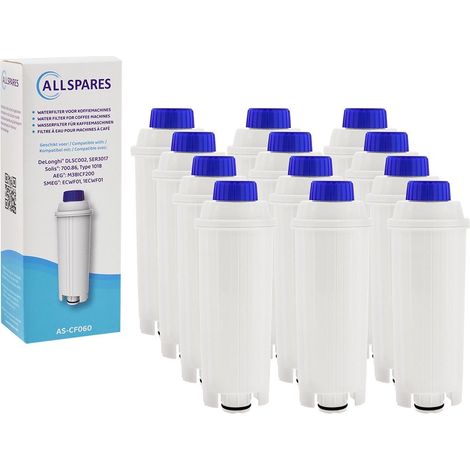 AllSpares Filtre à eau (12x) pour Machine à Café ECAM-serie remplacement pour les modèles de filtre Delonghi DLSC002 / SER3017 (1/5)