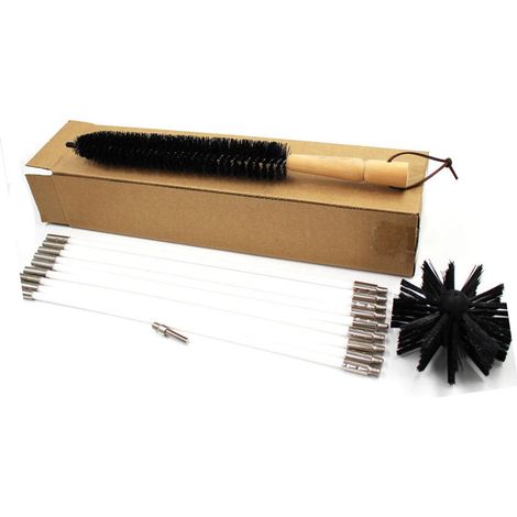 Lot de 12 brosses de nettoyage de conduits de cheminée flexibles pour l'intérieur des parois, accessoire pour perceuse électrique pour conduit de sèche-linge (1/5)