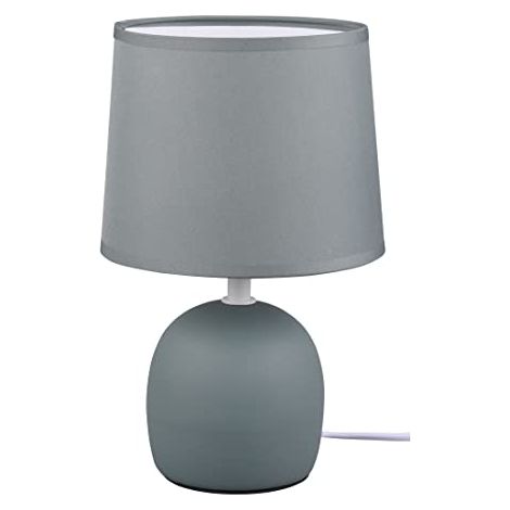 MALU LAMPADA DA TAVOLO IN CERAMICA CON PARALUME VERDE PETROLIO H. 26CM 1 LUCE ATTACCO E14 (1/4)