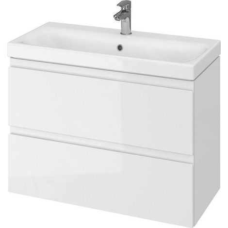 Cersanit Moduo - Meuble-lavabo, 57x80x38cm, 2 tiroirs, blanc S929-002 (1/3)