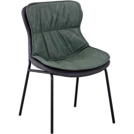 Chaise Design "Brady" 84cm Vert & Gris Foncé (1/5)