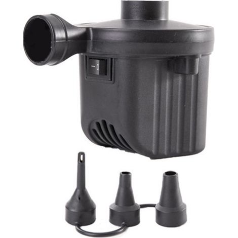 Pompe à air électrique compacte noire portable avec 3 buses pour bouées de piscine, gonfleur 110V prise US (1/5)