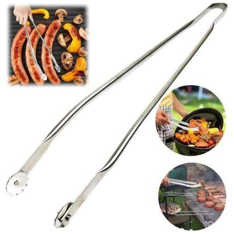 Pince Barbecue à roulettes-Taille 40cm - pour Cuisine, Barbecue et plancha, ustensile de cuisine extérieure et intérieure Pince BBQ à retourner, (1/5)