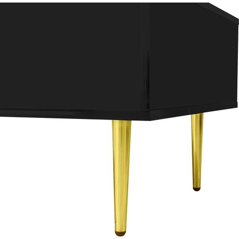 Table basse, avec tiroirs, 100 x 60 x 41,5 cm, MDF, noir (1/5)