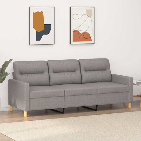 vidaXL Canapé à 3 places Gris clair 180 cm Tissu (1/5)