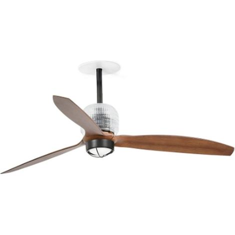 FARO Ventilador de techo recess Ø1280 mm color negro material de alta calidad ideal para entornos privados y profesionales con luz LED 3000K Modelo FARO-33395DRWT1N