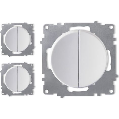 Interrupteur double, 1 voie (lot de 3) - blanc