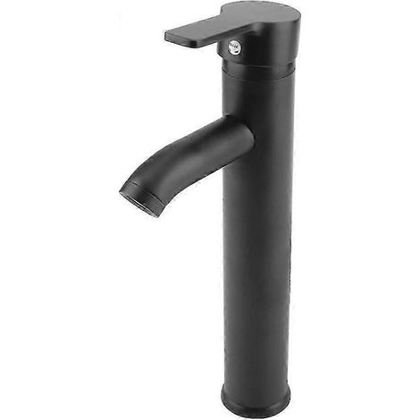 Robinet mitigeur de lavabo en acier inoxydable noir brillant, compatible avec les toilettes et les salles de bains (PD).WHBYV (1/4)