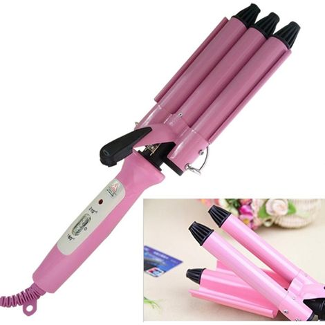 Jumna Plancha De Pelo 3 Tubos Sonar Sn-928 Rizador De Ondas -