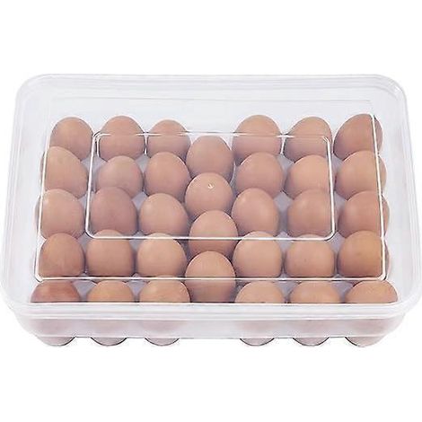 Boîte à œufs en plastique pour la cuisine, grande boîte de rangement pour œufs, grille, support à œufs pour réfrigérateur (1/5)