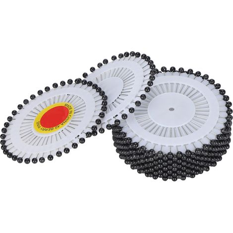 480Pcs Pearl Head Pins Metal Straight Quilting Needles for Sewing Dressmaking EmbroideryBlack (1/5)