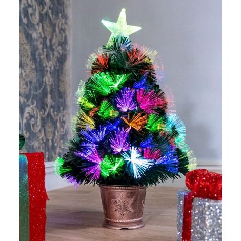 2ft Pre Lit Fibre Optic Christmas Tree Various Effects Xmas Home Decoration 60cm (1/5)