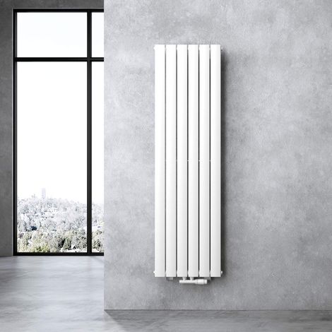 doporro Calefacción de baño 160x46cm Radiador de panel blanco para conexión central vertical de una capa