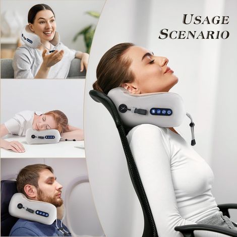 Massaggiatore per il collo per il dolore, massaggiatore riscaldante per schiena e collo, shiatsu per il dolore al collo, cuscino elettrico senza fili per il collo, regalo ideale per uomini e donne (1/4)