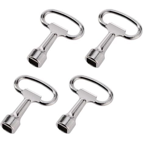 4 pezzi Chiave quadrata per valvola di quadro elettrico in lega di zinco per contatore acqua e gas, colore argento, chiave per scatola (13x8x8 mm) (1/5)