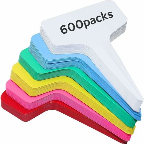 T-Type Etiquettes en Plastique 600 pièces Marqueurs de Jardin imperméable 10 x 6cm Garden Etiquettes Signes Plant Markers & Labels Réutilisable Plante T-Forme Tags Pour Plantes (1/4)