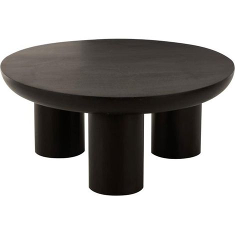 Table Basse Trio en Bois "Cave" 90cm Noir (1/5)