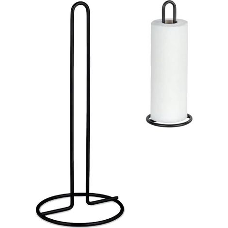 Porte Essuie‑Tout Noir 31 cm – Support Rouleau Cuisine en Métal (1/4)