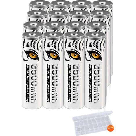 Batteries Lithium-ion Rechargeables, 3500mAh AA, 1300mWh AAA (1/2)