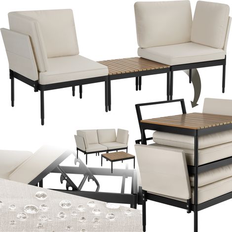 Salon de jardin 5-en-1 en aluminium dossier réglable sur 5 positions (1/5)