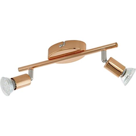 EGLO ITALIANA EGLO 94773 BUZZ-COPPER BARRA 2X3W GU10 LED ACC. RAME, NICK. SAT [Classe di efficienza energetica A++]