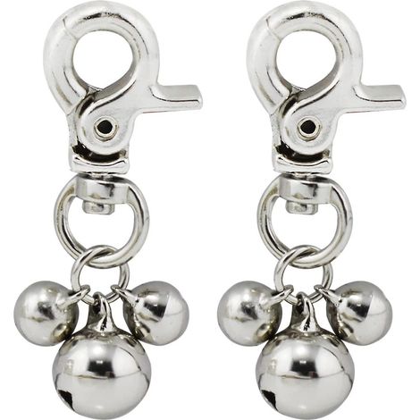 Ensemble de grelots pour colliers d'animaux - 2 pendentifs avec 3 grelots suspendus pour chiens et chats (1/5)
