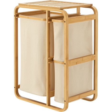 Cesta de ropa de bambú 71 x 50 x 33 cm beige natural 030010215