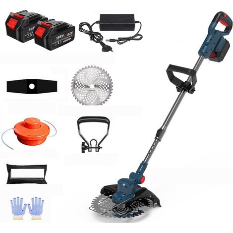 Tondeuse à Gazon électrique sans balais Tondeuse à Gazon Tondeuse à Gazon sans Fil avec 2 Piles au Lithium Enrouleur de Ligne Portable réglable (Color : with 2 Battery Set, Size : Small) (1/5)