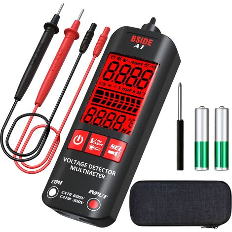Automatisches Mini-Digitalmultimeter, großer Bildschirm, 3 Ergebnisse, berührungsloser Spannungsprüfstift, Gleichstrom-Wechselspannungs-Spannungsprüfer, 6 V–1000 V/90 V–1000 V, Ohm-Messgerät, Elektrik