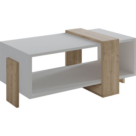 Table basse en bois "Meleni" - 90 x 49 x 40 cm - Blanc (1/4)