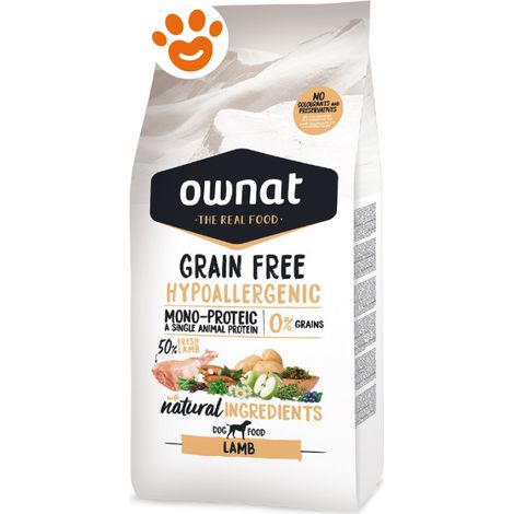 Ownat Dog Grain Free Hypoallergenic Adult All Breed Lamb - Sacco 3 Kg -