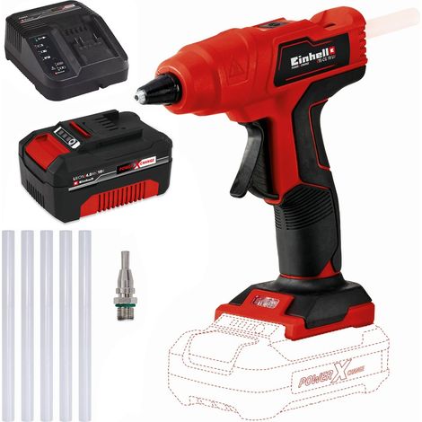Einhell Power X-Change Cordless Hot Glue Gun TE-CG 18 Li Solo 5x Sticks 1 x 4ah (1/5)
