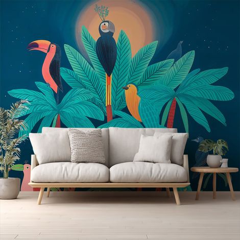 Papier peint  Oiseaux Tropicaux au Sommet papier peint