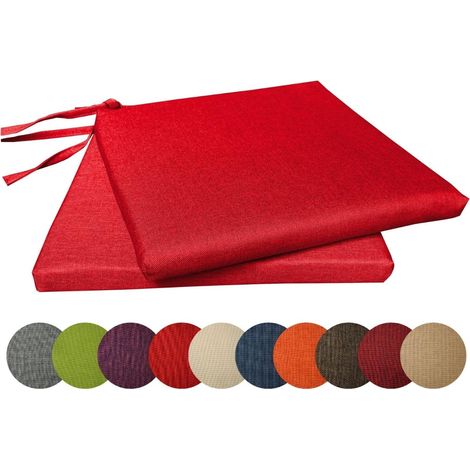 4X Gartenkissen Stuhlkissen Set Gartenstühle Stuhlauflage Sitzkissen Sitzpolster Auflage Gartensitzkissen Garten Kissen (4er Set, Camel) (1/5)