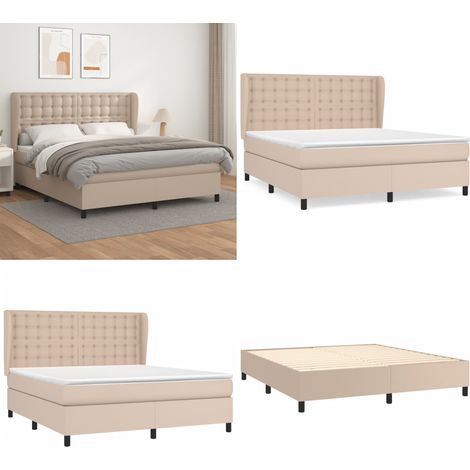 Sommier à lattes de lit avec matelas Cappuccino 160x200 cm - Sommier à lattes - Matelas ensaché (1/5)