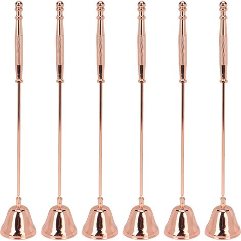 Couvercle d'extincteur de bougie rotatif en forme de cloche, or Rose, avec poignée ergonomique, pour la maison, 6 pièces (1/5)