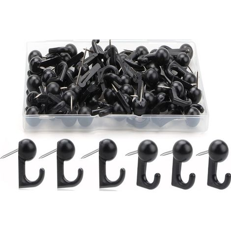 Ahlsen 50 Stück schwarze Stecknadeln, Wandstecknadeln, Bettwanzen, Korktafel-Stecknadeln, einsteckbar, Anti-Bettwanzen, für Weltkarten-Wand-Pinnwand (1/4)