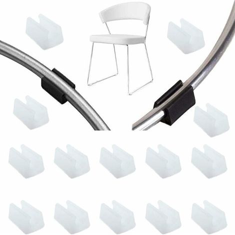 32 Pieces Chair Leg Slider Tube End Caps, Buffer Caps, Plug Protectors, Floor Furniture, U-Shaped Plastic Chair Caps, Chair Leg Caps, Silicone Tube Clamp (10 mm, White). White 10 mm MUMU (1/4)