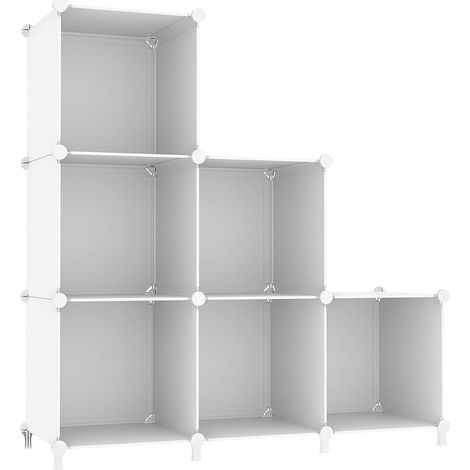 Cube de Rangement empilable en Plastique pour Chambre à Coucher, Bureau à Domicile, Blanc (1/5)