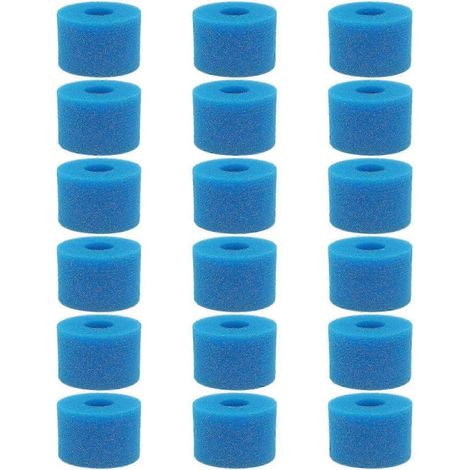 Lot de 18 cartouches filtrantes en mousse lavables et réutilisables pour spas et jacuzzis, type S1 (1/5)
