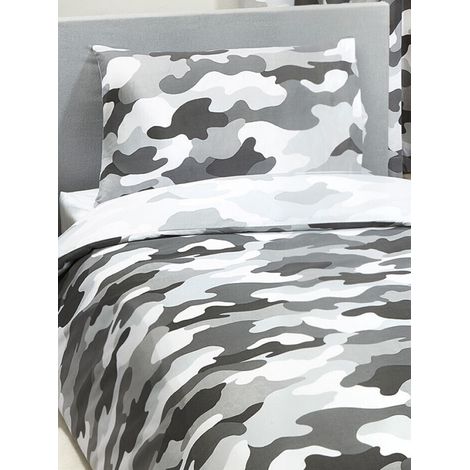 Parure de lit simple camouflage l'armée grise - 135 cm x 200 cm (1/4)