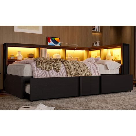 letto struttura letto estraibile con contenitore LED OKMYHOME
