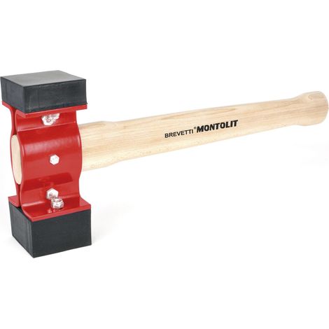 Montolit – Masse caoutchouc 2kg – Marteau pour blocs autobloquants – Hauteur 18/40mm – Pour chantiers humides et pose de dalles