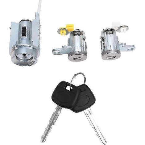 Cylindre de serrure de porte de voiture avec 2 clés, compatible avec les modèles 1995-2004 (références : 69051-35070, 69051-04020 et 6900). (1/5)