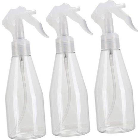 Lot de 3 flacons spray en plastique transparent 200 ml, pour nettoyage et arrosage des plantes (1/5)