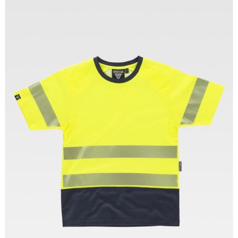 Camiseta combinada de manga corta en micropiqué de poliéster con interior de algodón C3995 (1/2)