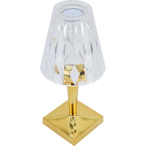 Dimmbare LED-Kristall-Tischleuchte mit USB-Ladefunktion für Schlafzimmerdekoration, warmweißes Licht (1/5)