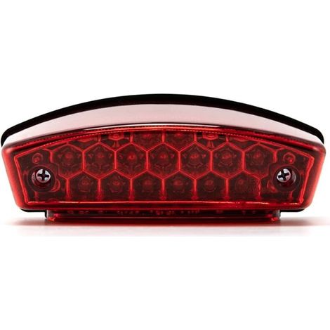 Feu arrière moto universel 12V 21 LED Moto Feu blanc de plaque d'immatriculation Feu arrière rouge de stop (B)