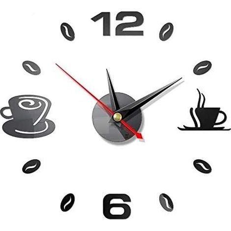 Horloge murale 3D à monter soi-même, grande horloge silencieuse, miroir en métal (1/4)