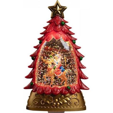 Mise en page de la scène de Noël, petits cadeaux artisanaux, boule de cristal de neige, jouets pour enfants et tout-petits, ornement